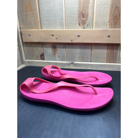 Crocs Womens Pink Casual Flip Flop Sandals Size 9 Lightweight & Comfortable - Picture 1 of 7